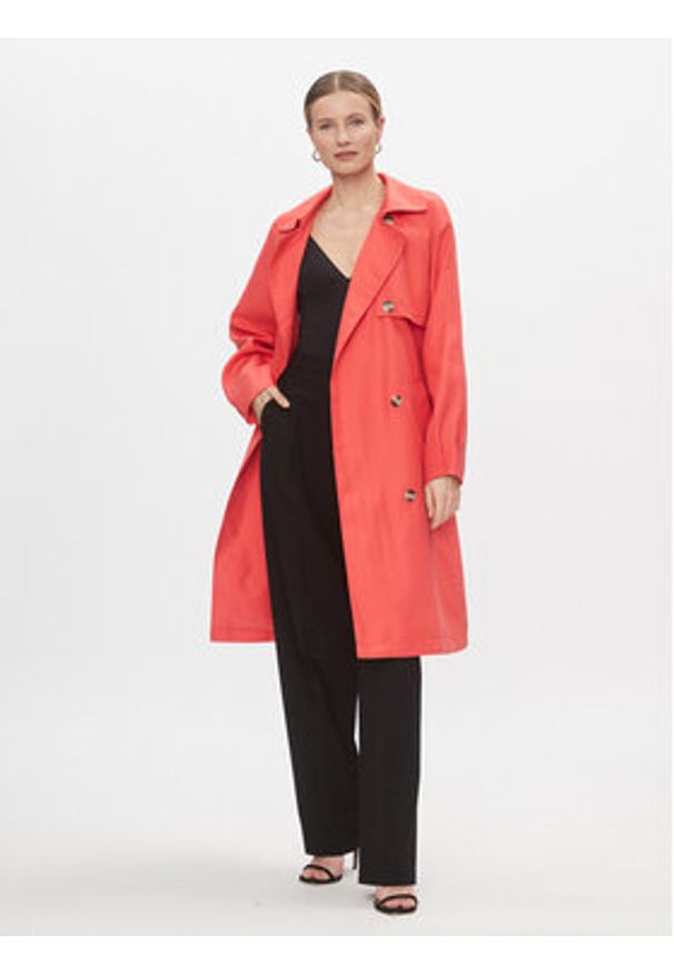 Vero Moda Trencz Doreen 10301287 Różowy Regular Fit. Kolor: różowy. Materiał: syntetyk