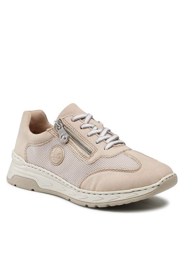 Rieker - Sneakersy RIEKER - M0030-62 Beige. Okazja: na co dzień. Kolor: beżowy. Materiał: skóra, materiał