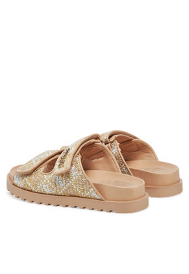 Guess Klapki FLJFZZ FAB19 Beżowy. Kolor: beżowy. Materiał: materiał