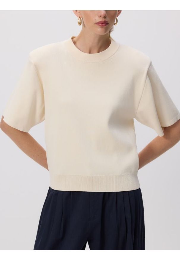 Reserved - Sweter z wiskozą - złamana biel. Materiał: wiskoza