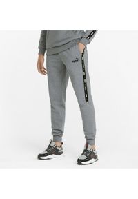 Puma Spodnie Ess+ Tape 84738803. Kolor: wielokolorowy, czarny, szary