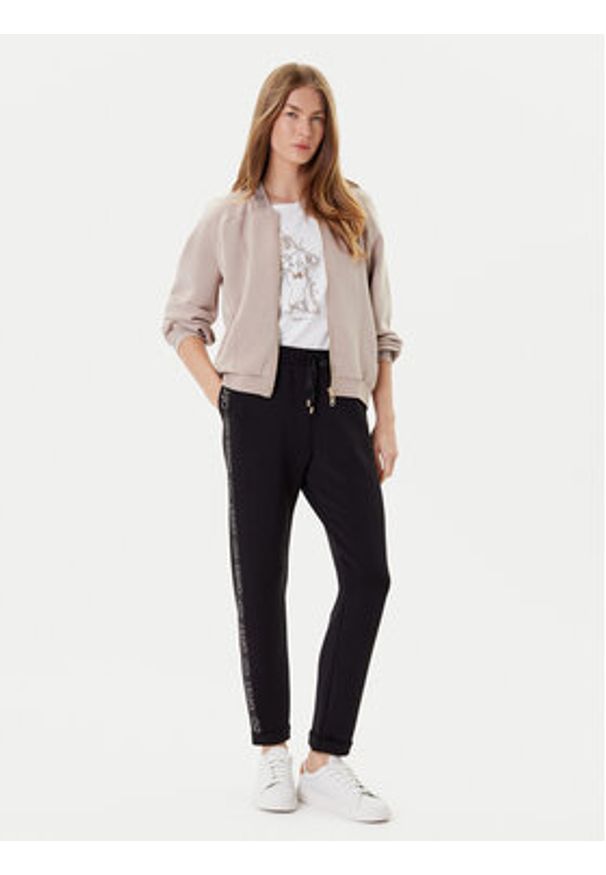 Liu Jo Spodnie dresowe TF5093 J4616 Czarny Regular Fit. Kolor: czarny. Materiał: syntetyk