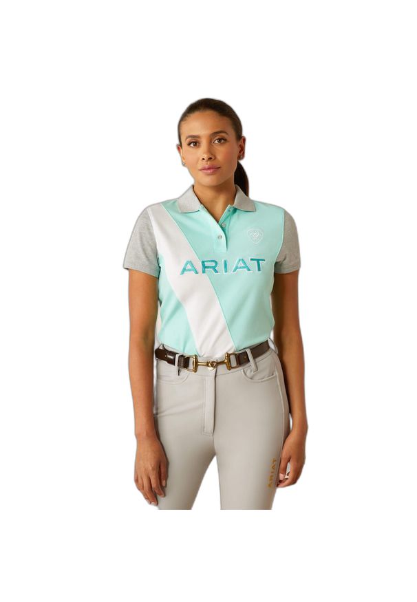 Damska koszulka polo Ariat Taryn Button. Typ kołnierza: polo. Kolor: wielokolorowy, niebieski, zielony