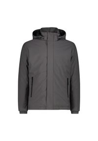 Kurtka męska turystyczna CMP 34K0197. Typ kołnierza: kaptur. Kolor: szary. Materiał: softshell. Sport: turystyka piesza #1