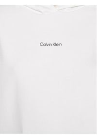 Calvin Klein Bluza Micro Logo Essential K20K205452 Biały Regular Fit. Kolor: biały. Materiał: bawełna