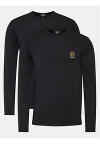 VERSACE - Versace Komplet longsleeve AU10197 Czarny Slim Fit. Kolor: czarny. Materiał: bawełna. Długość rękawa: długi rękaw #1
