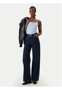 Tommy Jeans Top Essential DW0DW20675 Błękitny Slim Fit. Kolor: niebieski. Materiał: bawełna #2