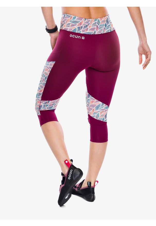 OCUN - Legginsy wspinaczkowe damskie Ocun Rhea 3/4 Leggings. Kolor: czerwony