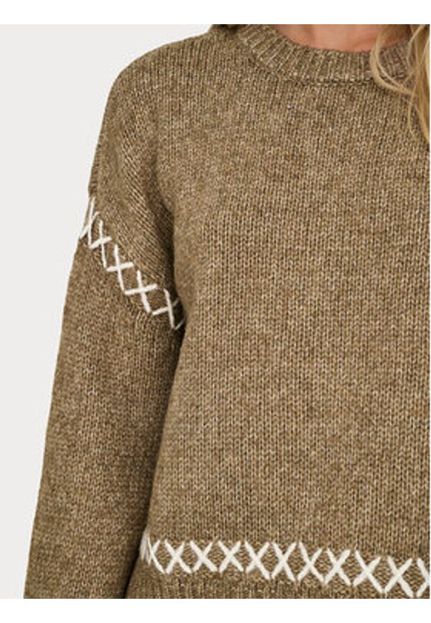 only - ONLY Sweter Amanda 15330089 Brązowy Regular Fit. Kolor: brązowy. Materiał: syntetyk