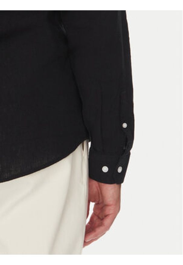 Lindbergh Koszula 30-203344B Czarny Relaxed Fit. Kolor: czarny. Materiał: bawełna