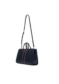 TOMMY HILFIGER - Tommy Hilfiger Torebka Th Daily Satchel Corp AW0AW18644 Granatowy. Kolor: niebieski. Materiał: skórzane #2