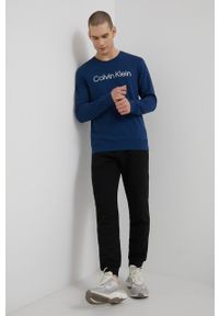 Calvin Klein Underwear bluza męska kolor granatowy z nadrukiem. Okazja: na co dzień. Kolor: niebieski. Materiał: tkanina, poliester. Wzór: nadruk. Styl: casual #3