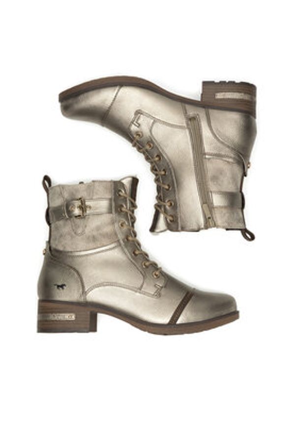 Mustang Trzewiki 1229-606 Złoty. Kolor: złoty. Materiał: materiał