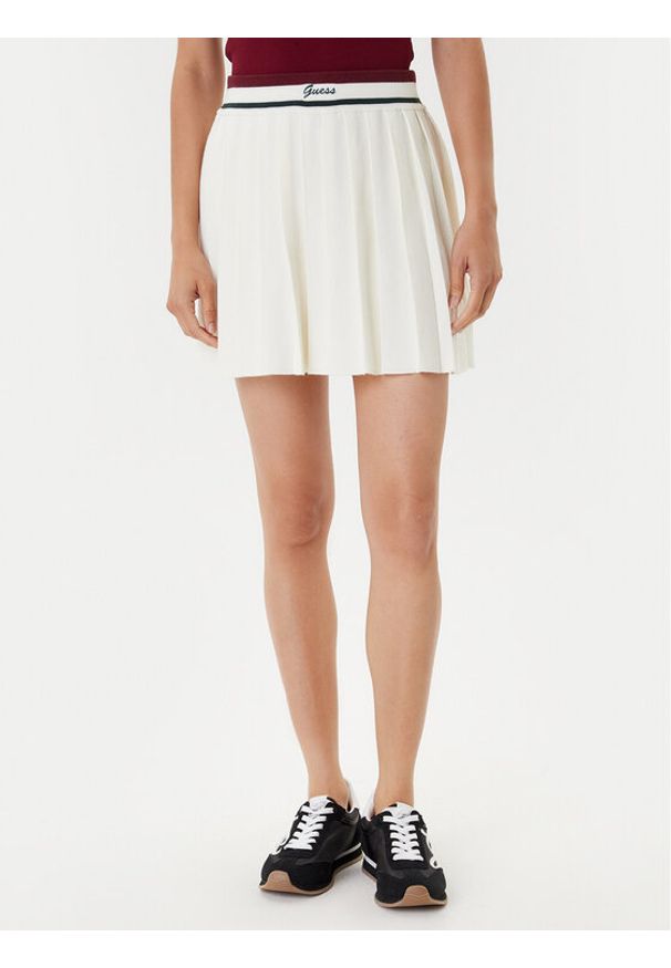 Guess Spódnica plisowana V5BD02 Z1152 Écru Regular Fit. Materiał: akryl