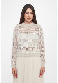 Sweter damski ażurowy z cekinami PESERICO. Wzór: ażurowy #2