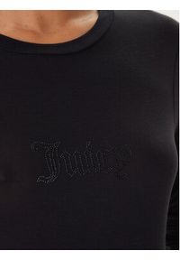 Juicy Couture Bluzka Slub JCWCT225312 Czarny Slim Fit. Kolor: czarny. Materiał: wiskoza #4