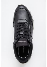 Emporio Armani - Sneakersy skórzane męskie EMPORIO ARMANI. Materiał: skóra #4
