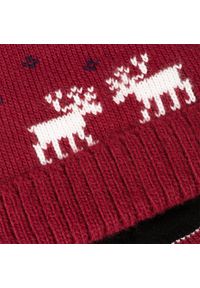 Zimowa czapka męska PaMaMi - Bordowy. Kolor: czerwony. Materiał: poliamid, akryl. Sezon: zima. Styl: sportowy #2