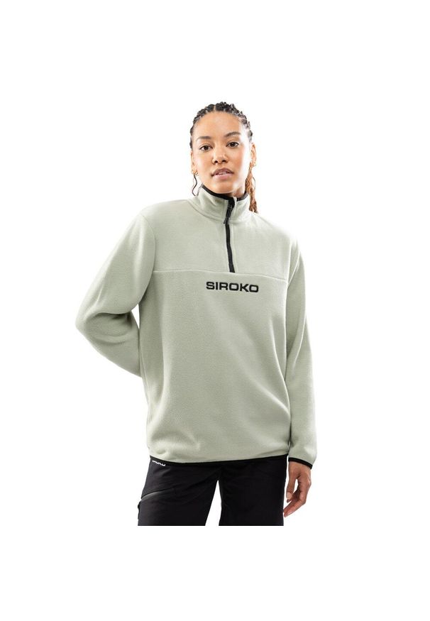 Damska bluza z grubego polaru Sporty zimowe SIROKO Myoko-W. Kolor: zielony. Materiał: polar. Sezon: zima