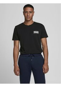 Jack & Jones - Jack&Jones T-Shirt Corp Logo 12151955 Czarny Slim Fit. Kolor: czarny. Materiał: bawełna