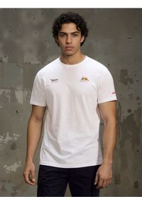 Sinsay - Bawełniana koszulka z krótkim rękawem - biały. Kolor: biały. Materiał: bawełna. Długość rękawa: krótki rękaw. Długość: krótkie #1