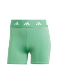 Szorty Sportowe Damskie Adidas Techfit. Kolor: zielony. Materiał: materiał. Technologia: Techfit (Adidas). Długość: krótkie. Sport: fitness