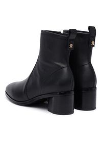 TOMMY HILFIGER - Tommy Hilfiger Botki Th Stretch Leather Bootie FW0FW08860 Czarny. Kolor: czarny. Materiał: skóra #3
