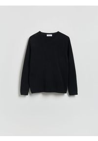 Reserved - Bawełniany sweter - czarny. Kolor: czarny. Materiał: bawełna