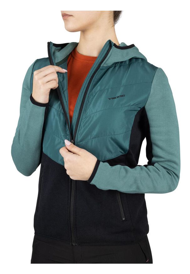 Kurtka damska Viking Bamboo Creek Hoodie Lady. Kolor: turkusowy, czarny, niebieski, wielokolorowy