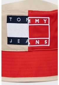 Tommy Jeans kapelusz bawełniany AW0AW11768.PPYY kolor czerwony bawełniany. Kolor: czerwony. Materiał: bawełna #4