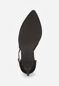 Renee - Czarne Czółenka Vices na Szpilce z Wkładką ze Skóry Naturalnej i Ozdobnym Paskiem Selarae. Okazja: na spotkanie biznesowe. Zapięcie: pasek. Kolor: czarny. Materiał: skóra. Obcas: na szpilce. Styl: biznesowy, elegancki, klasyczny #2