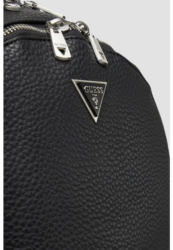 Guess - GUESS Czarny męski plecak Torino. Kolor: czarny. Materiał: skóra ekologiczna. Styl: elegancki