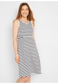 Sukienka ciążowa z dżerseju w paski bonprix ciemnoniebiesko-biały w paski. Kolekcja: moda ciążowa. Kolor: niebieski. Materiał: jersey. Wzór: paski #4