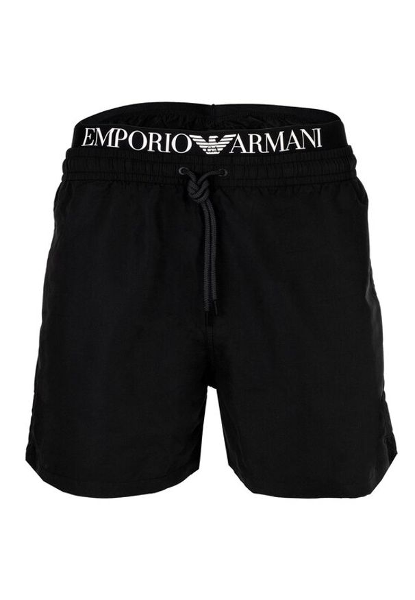 Emporio Armani Szorty kąpielowe EM000686 AF12329 MC117 Czarny Regular Fit. Kolor: czarny. Materiał: syntetyk