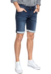 Mustang - SPODENKI MUSTANG Chicago Short Denim Blue. Materiał: denim