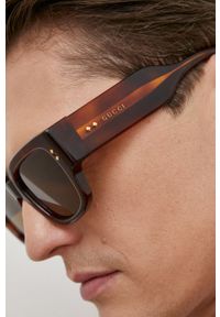 Gucci okulary przeciwsłoneczne męskie kolor brązowy. Kolor: brązowy #6