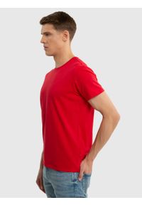 Big-Star - Koszulka męska bawełniana czerwona Basicer 603. Okazja: na co dzień. Kolor: czerwony. Materiał: bawełna. Styl: casual, elegancki #6