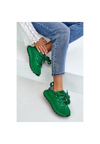 Zamszowe Sneakersy Damskie Z Grubym Sznurowaniem Artiker 55C0099 Zielone. Okazja: na co dzień. Zapięcie: sznurówki. Kolor: zielony. Materiał: zamsz. Obcas: na platformie #11