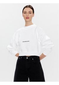 Calvin Klein Jeans Bluza J20J220689 Biały Relaxed Fit. Kolor: biały. Materiał: bawełna