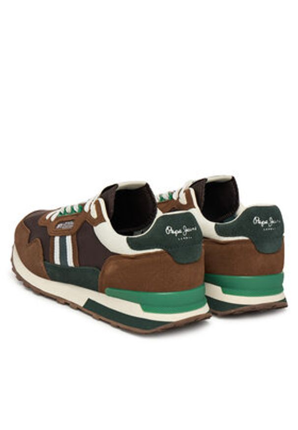 Pepe Jeans Sneakersy Kingston College M PMS400010 Brązowy. Kolor: brązowy. Materiał: zamsz, skóra