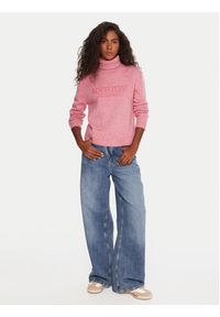 Tommy Jeans Golf DW0DW21687 Różowy Relaxed Fit. Typ kołnierza: golf. Kolor: różowy. Materiał: syntetyk #5