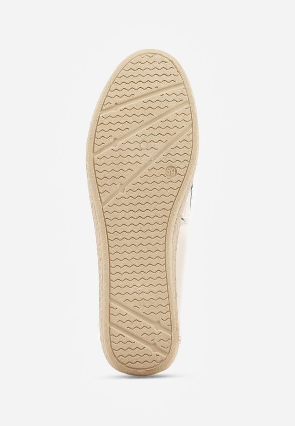Born2be - Beżowe Espadryle z Plecionką i Kwiatowym Haftem Alenara. Okazja: na spacer, na co dzień. Kolor: beżowy. Materiał: jeans. Wzór: haft, kwiaty. Sezon: lato. Styl: elegancki, casual