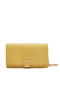 TOMMY HILFIGER - Tommy Hilfiger Torebka Th Her Flap W/Chain AW0AW17403 Żółty. Kolor: żółty. Materiał: skórzane