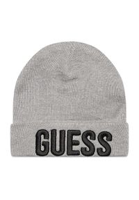 Czapka Guess. Kolor: szary. Materiał: materiał #1