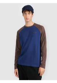 4f - 4F Longsleeve regular z nadrukiem męski - granatowy XXL. Okazja: na co dzień. Kolor: niebieski. Materiał: materiał. Długość rękawa: długi rękaw. Wzór: nadruk. Styl: klasyczny, casual #1