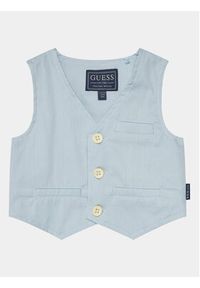 Guess Komplet koszula, kamizelka i spodnie materiałowe I4RG28 WF7I0 Niebieski Regular Fit. Kolor: niebieski. Materiał: bawełna