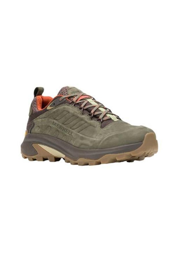 Buty trekkingowe męskie Merrell Moab Speed 2 Leather Wp. Zapięcie: sznurówki. Kolor: zielony. Materiał: syntetyk, tkanina, materiał. Szerokość cholewki: normalna. Sport: turystyka piesza