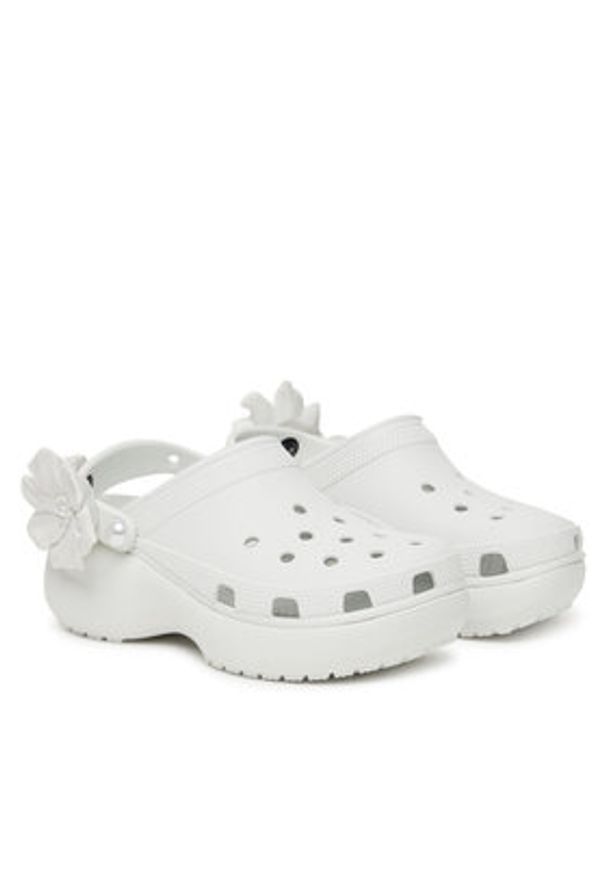 Crocs Klapki Classic Bouquet Platform Clog 211292 Biały. Kolor: biały. Obcas: na platformie