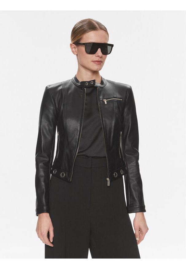 Marciano Guess Kurtka z imitacji skóry Rory 4RGL11 9646Z Czarny Slim Fit. Kolor: czarny. Materiał: syntetyk, skóra