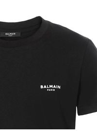 Balmain - BALMAIN - Bawełniany t-shirt z białym logo. Kolor: czarny. Materiał: bawełna. Wzór: nadruk. Styl: klasyczny #2
